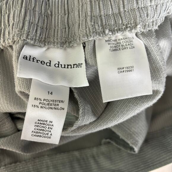 Alfred Dunner Corduroy Eskimo Kiss 14 Gray Pants Classic Fit - Picture 3 of 11